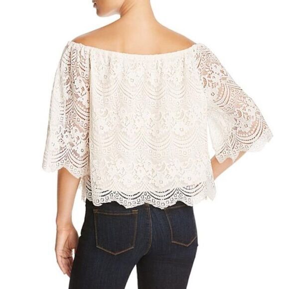 cupcakes & cashmere Cream/White Off-the-Shoulder Lace Top - Picture 3 of 16